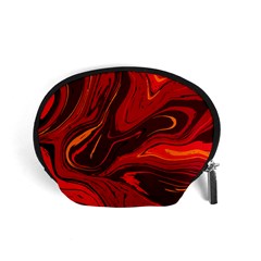 Red Vivid Marble Pattern Accessory Pouch (small) by goljakoff