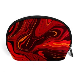 Red Vivid Marble Pattern Accessory Pouch (large) by goljakoff