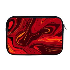 Red Vivid Marble Pattern Apple Macbook Pro 17  Zipper Case by goljakoff