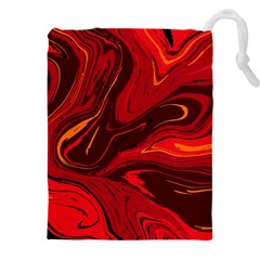 Red Vivid Marble Pattern Drawstring Pouch (5xl) by goljakoff