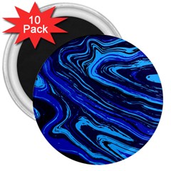 Blue Vivid Marble Pattern 16 3  Magnets (10 Pack)  by goljakoff