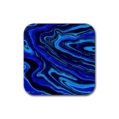 Blue Vivid Marble Pattern 16 Rubber Coaster (square)  by goljakoff