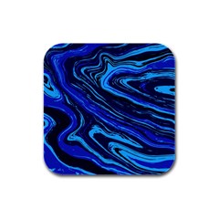 Blue Vivid Marble Pattern 16 Rubber Square Coaster (4 Pack)  by goljakoff