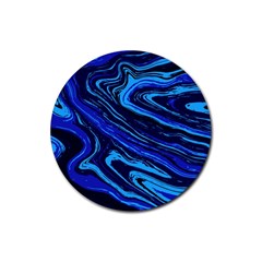 Blue Vivid Marble Pattern 16 Rubber Coaster (round)  by goljakoff