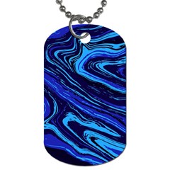 Blue Vivid Marble Pattern 16 Dog Tag (one Side) by goljakoff