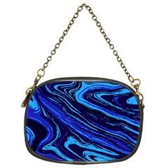 Blue Vivid Marble Pattern 16 Chain Purse (one Side) by goljakoff