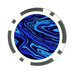 Blue Vivid Marble Pattern 16 Poker Chip Card Guard (10 Pack) by goljakoff