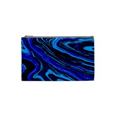 Blue Vivid Marble Pattern 16 Cosmetic Bag (small) by goljakoff