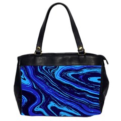 Blue Vivid Marble Pattern 16 Oversize Office Handbag (2 Sides) by goljakoff