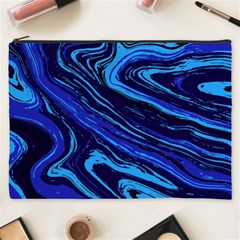 Blue Vivid Marble Pattern 16 Cosmetic Bag (xxxl) by goljakoff