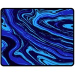 Blue Vivid Marble Pattern 16 Double Sided Fleece Blanket (Medium)  58.8 x47.4  Blanket Back