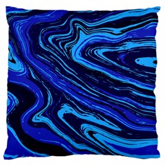 Blue Vivid Marble Pattern 16 Large Flano Cushion Case (one Side) by goljakoff