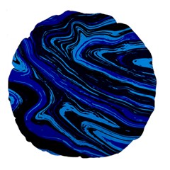 Blue Vivid Marble Pattern 16 Large 18  Premium Flano Round Cushions by goljakoff