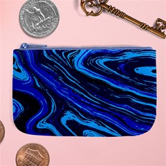 Blue Vivid Marble Pattern 16 Large Coin Purse by goljakoff