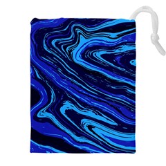 Blue Vivid Marble Pattern 16 Drawstring Pouch (4xl) by goljakoff