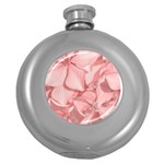 Coral Colored Hortensias Floral Photo Round Hip Flask (5 oz) Front