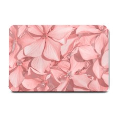 Coral Colored Hortensias Floral Photo Small Doormat  by dflcprintsclothing