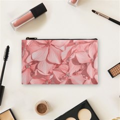 Coral Colored Hortensias Floral Photo Cosmetic Bag (small) by dflcprintsclothing