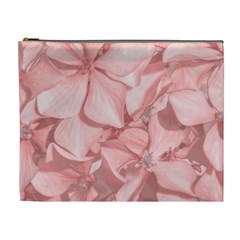 Coral Colored Hortensias Floral Photo Cosmetic Bag (xl) by dflcprintsclothing