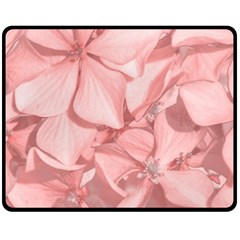 Coral Colored Hortensias Floral Photo Fleece Blanket (medium)  by dflcprintsclothing