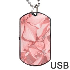 Coral Colored Hortensias Floral Photo Dog Tag Usb Flash (one Side) by dflcprintsclothing