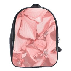 Coral Colored Hortensias Floral Photo School Bag (xl) by dflcprintsclothing