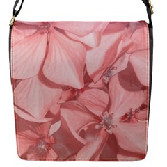 Coral Colored Hortensias Floral Photo Flap Closure Messenger Bag (s) by dflcprintsclothing