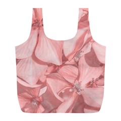 Coral Colored Hortensias Floral Photo Full Print Recycle Bag (l) by dflcprintsclothing