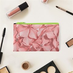 Coral Colored Hortensias Floral Photo Cosmetic Bag (xs) by dflcprintsclothing