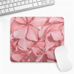 Coral Colored Hortensias Floral Photo Large Mousepads by dflcprintsclothing