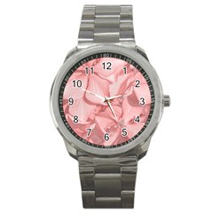 Coral Colored Hortensias Floral Photo Sport Metal Watch