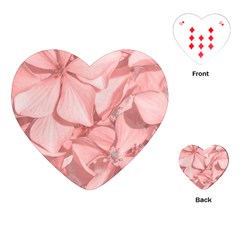 Coral Colored Hortensias Floral Photo Playing Cards Single Design (heart)