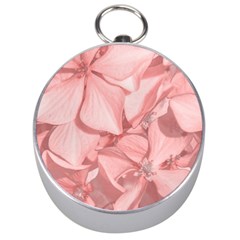 Coral Colored Hortensias Floral Photo Silver Compasses