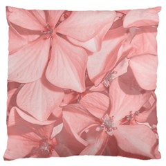 Coral Colored Hortensias Floral Photo Large Flano Cushion Case (one Side)