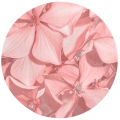 Coral Colored Hortensias Floral Photo Wooden Bottle Opener (round) by dflcprintsclothing