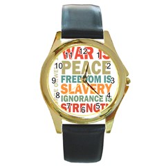 Orwell Round Gold Metal Watch by Valentinaart