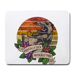 Possum - Mentally Sick Physically Thick Large Mousepads by Valentinaart