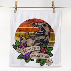 Possum - Mentally Sick Physically Thick Face Towel by Valentinaart