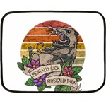 Possum - Mentally Sick Physically Thick Double Sided Fleece Blanket (Mini)  35 x27  Blanket Back