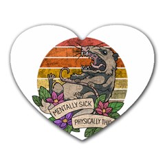 Possum - Mentally Sick Physically Thick Heart Mousepads by Valentinaart