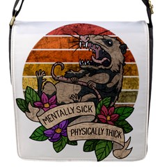 Possum - Mentally Sick Physically Thick Flap Closure Messenger Bag (s) by Valentinaart