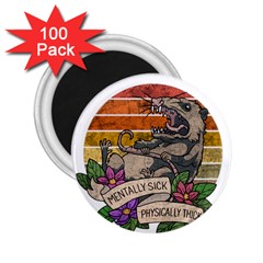 Possum - Mentally Sick Physically Thick 2 25  Magnets (100 Pack)  by Valentinaart