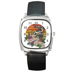 Possum - Mentally Sick Physically Thick Square Metal Watch by Valentinaart