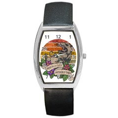 Possum - Mentally Sick Physically Thick Barrel Style Metal Watch by Valentinaart