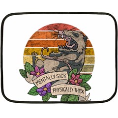 Possum - Mentally Sick Physically Thick Fleece Blanket (mini) by Valentinaart