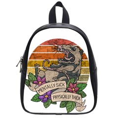 Possum - Mentally Sick Physically Thick School Bag (small) by Valentinaart