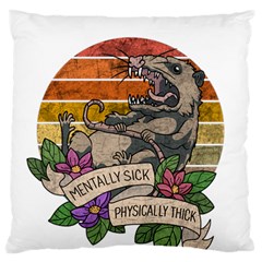 Possum - Mentally Sick Physically Thick Large Cushion Case (one Side) by Valentinaart