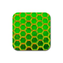 Hexagon Windows Rubber Square Coaster (4 Pack)  by essentialimage