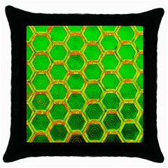 Hexagon Windows Throw Pillow Case (black) by essentialimage