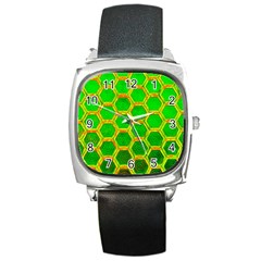 Hexagon Windows Square Metal Watch by essentialimage